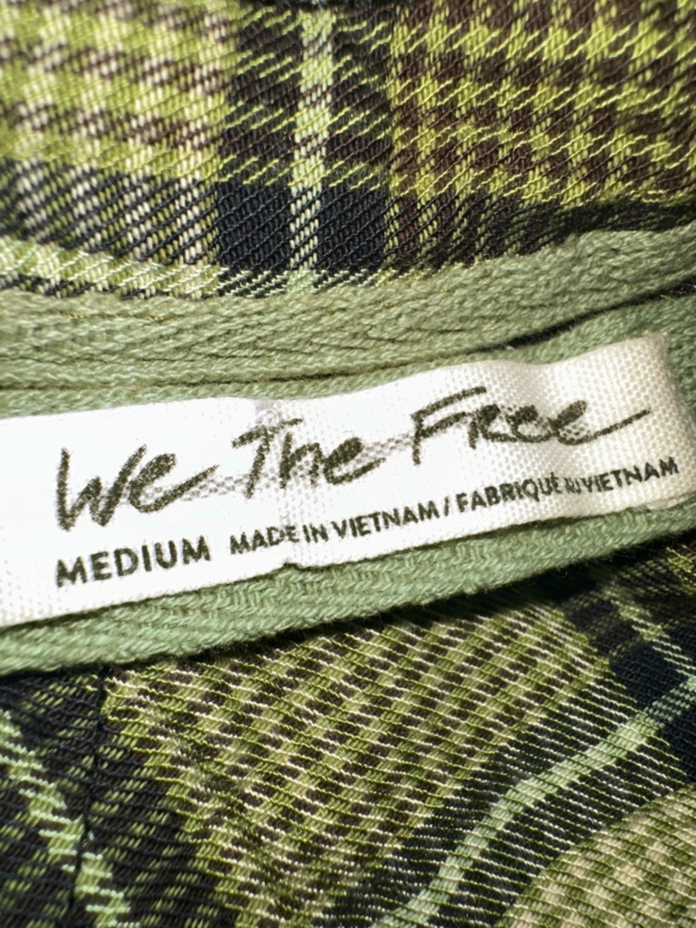 We The Free Olive Plaid High-Low Shirt Dress